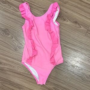 Stella Cove Pink Ruffle Kids Swim One Piece size 8
